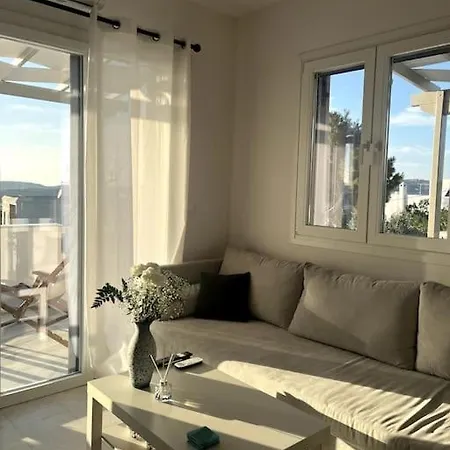 Minimal Blue With Sunset View In Páros